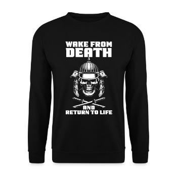 Skull Samurai guerrier japonais Katana Schwe - Sweat-shirt Unisexe - noir - Devant - Alina (178cm) & Michal (187cm)