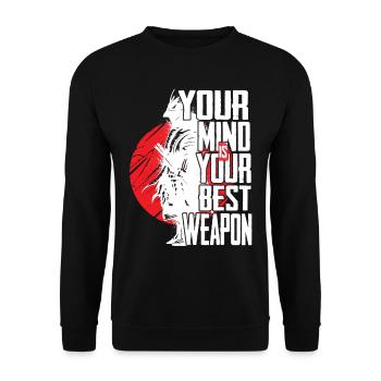 Samouraï Guerriers Japonais Ninja Épée Katana - Sweat-shirt Unisexe - noir - Devant - Alina (178cm) & Michal (187cm)
