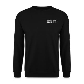 Winety Wine Problems Wine Drinker Winemaker Wine Festival - Unisex Sweatshirt - black - Front - Alina (178cm) & Michal (187cm)