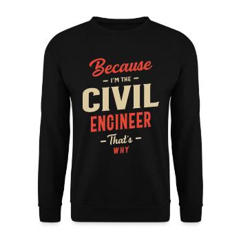 Civil Engineer Job Occupation Birthday Worker - Unisex Sweatshirt - black - Front - Alina (178cm) & Michal (187cm)