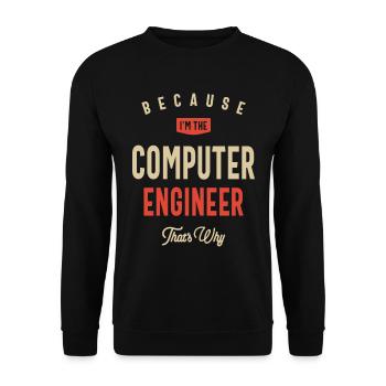 Computeringenieur Beruf Geburtstagsarbeiter - Unisex Pullover - Schwarz - Vorne - Alina (178cm) & Michal (187cm)