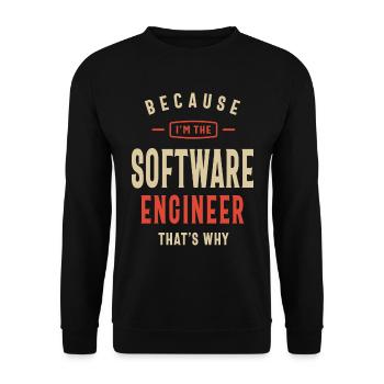 Software Engineer Job Occupation Birthday Worker - Unisex Sweatshirt - black - Front - Alina (178cm) & Michal (187cm)
