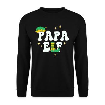 Papa Elf Passende Familie Weihnachtsgruppe Weihnachten - Unisex Pullover - Schwarz - Vorne - Alina (178cm) & Michal (187cm)