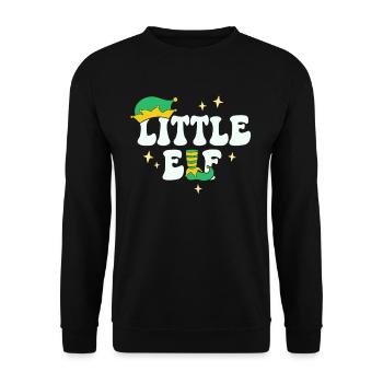 Little Elf Matching Family Christmas Baby Brother - Unisex Sweatshirt - black - Front - Alina (178cm) & Michal (187cm)