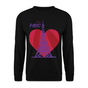 Liebes-Eiffelturm-Herz-Paris Frankreich-Andenken-f - Unisex Pullover - Schwarz - Vorne - Alina (178cm) & Michal (187cm)