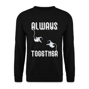 Cute Astronauts Funny Space Cosmonauts - Unisex Sweatshirt - black - Front - Alina (178cm) & Michal (187cm)