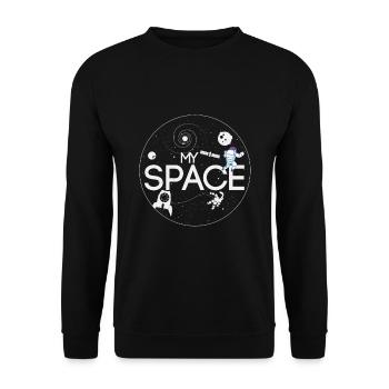My Space Universe Astronaut Cosmonaut Galaxy Sun - Unisex Sweatshirt - black - Front - Alina (178cm) & Michal (187cm)