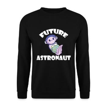Axolotl Future Astronaut Space Universe Cosmonaut - Unisex Sweatshirt - black - Front - Alina (178cm) & Michal (187cm)