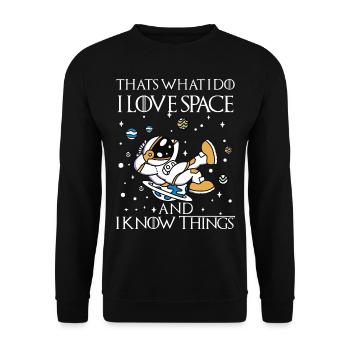 Espace Planètes Système solaire Galaxie Voie lactée - Sweat-shirt Unisexe - noir - Devant - Alina (178cm) & Michal (187cm)