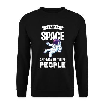 Space Astronaut Planets Solar System Galaxy M - Unisex Sweatshirt - black - Front - Alina (178cm) & Michal (187cm)
