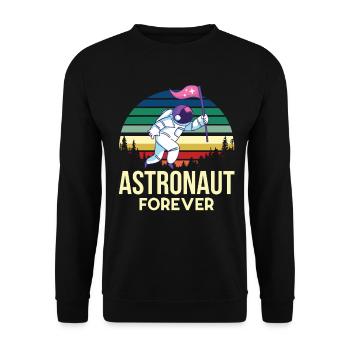 Space Astronaut Retro Planet Solar System Gal - Unisex Sweatshirt - black - Front - Alina (178cm) & Michal (187cm)