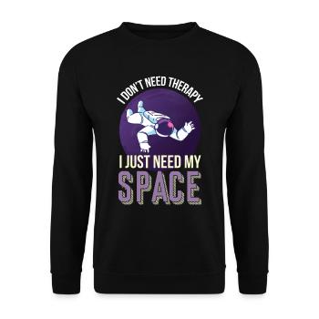 Need Space Astronaut Planet Solar System - Unisex Sweatshirt - black - Front - Alina (178cm) & Michal (187cm)