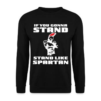 Sparta Boxständer Strong Gladiator Fitness Motivat - Unisex Pullover - Schwarz - Vorne - Alina (178cm) & Michal (187cm)