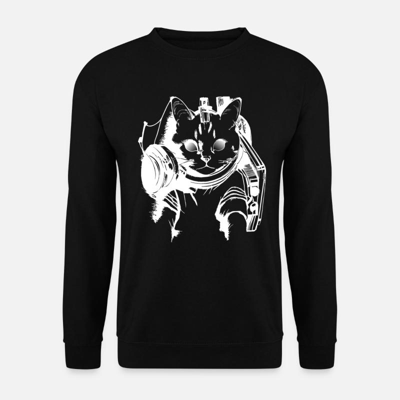 DJ Chat en blanc - Sweat-shirt Unisexe - noir