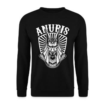 Anubis Egypt God of Dead Ägyptologe Pyramiden Souv - Unisex Pullover - Schwarz - Vorne - Alina (178cm) & Michal (187cm)