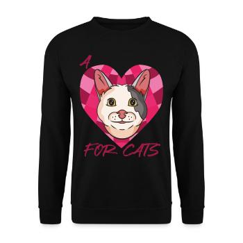 Chat siamois Un cœur pour chats Chaton Chat Chat - Sweat-shirt Unisexe - noir - Devant - Alina (178cm) & Michal (187cm)