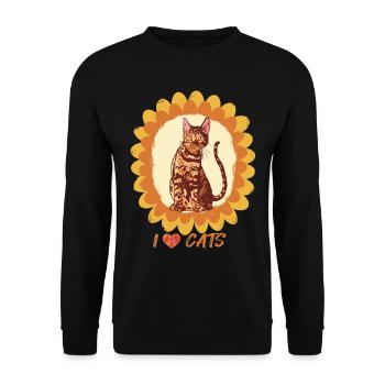 Tournesol Bengal Chat Amour Chats Chat et Chat - Sweat-shirt Unisexe - noir - Devant - Alina (178cm) & Michal (187cm)