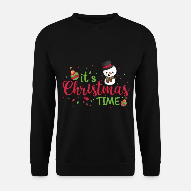 Weihnachten Schneemann Weihnachtsbirne Lebkuchen - Unisex Pullover - Schwarz