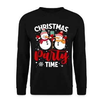 Bonhomme de neige-Noël-Flocon de neige Sankt-Weihn - Sweat-shirt Unisexe - noir - Devant - Alina (178cm) & Michal (187cm)