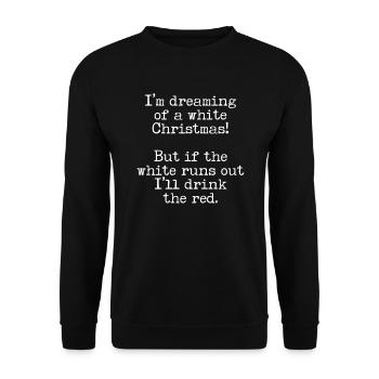 Drôle de Noël White Red Wine Lover Noël Vacances - Sweat-shirt Unisexe - noir - Devant - Alina (178cm) & Michal (187cm)