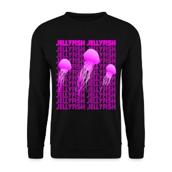 Qualle Fische Unterwasser Ozean Leben Meerestiere - Unisex Pullover - Schwarz - Vorne - Alina (178cm) & Michal (187cm)