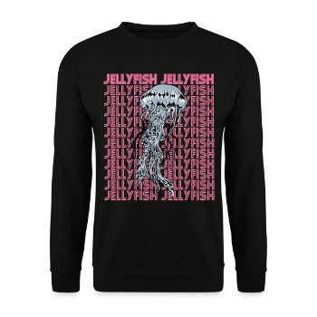 Mystical Jellyfish Ocean Life Underwater Sea Animal - Unisex Sweatshirt - black - Front - Alina (178cm) & Michal (187cm)