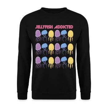 Jellyfish Addicted Cute Fish Sea Ocean Life Under Wa - Unisex Sweatshirt - black - Front - Alina (178cm) & Michal (187cm)