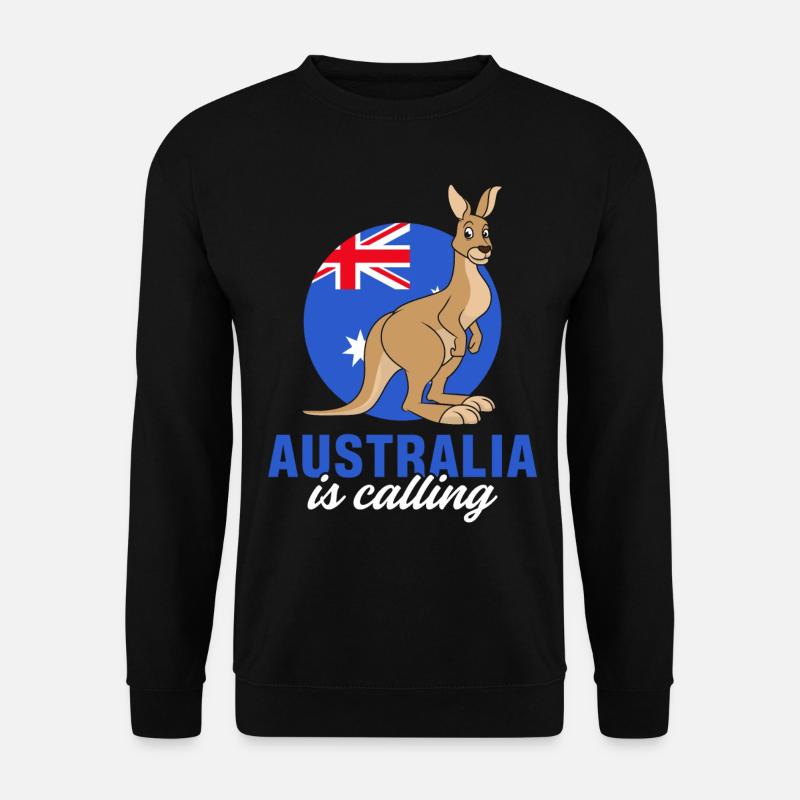 Känguru Australien ruft Outback-Flagge niedliche K - Unisex Pullover - Schwarz