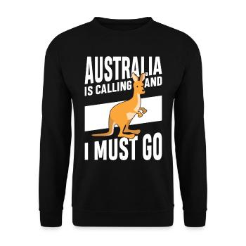 Australia calls Kangaroo Outback Cute Kangaroos - Unisex Sweatshirt - black - Front - Alina (178cm) & Michal (187cm)