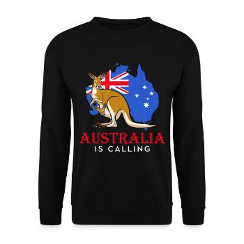 Australia calls cute kangaroo outback kangaroos - Unisex Sweatshirt - black - Front - Alina (178cm) & Michal (187cm)