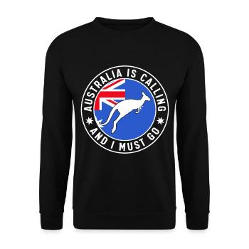 L’Australie appelle Kangourou Australiens Kangourous Ou - Sweat-shirt Unisexe - noir - Devant - Alina (178cm) & Michal (187cm)