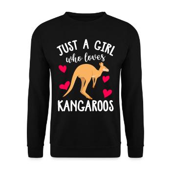 Cute Kangaroo Girl Loves Kangaroos Australia O - Sweat-shirt Unisexe - noir - Devant - Alina (178cm) & Michal (187cm)