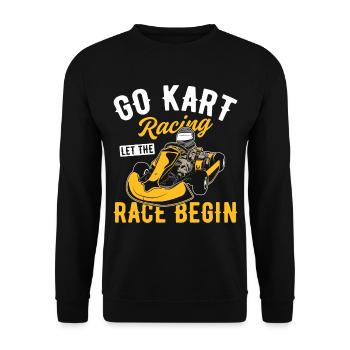 Go-Kart Race Piste Go-Kart Racer Go-Kart Race - Sweat-shirt Unisexe - noir - Devant - Alina (178cm) & Michal (187cm)