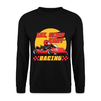 Kart Eat Sleep Race Go-Kart-Rennen Go-Kart Racetra - Unisex Sweatshirt - black - Front - Alina (178cm) & Michal (187cm)