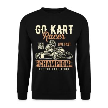 Kart Champion Racer Go-Kart Racing Go-Kart Racing - Unisex Sweatshirt - black - Front - Alina (178cm) & Michal (187cm)