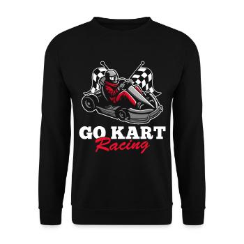 Go-Kart Racing Kart Racer Go-Kart Race Track Race - Unisex Sweatshirt - black - Front - Alina (178cm) & Michal (187cm)