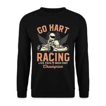 Racing Go-Kart Champion Kart Racer Go-Kart Racetrac - Sweat-shirt Unisexe - noir - Devant - Alina (178cm) & Michal (187cm)