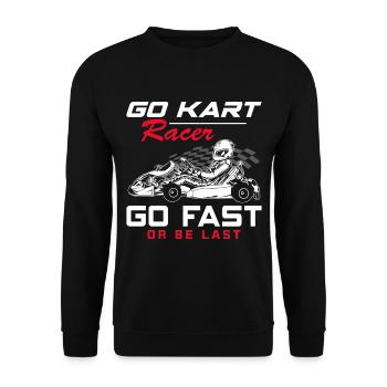 Go-Kart-Rennfahrer Kart-Rennen Gokart-Rennbahn-Ren - Unisex Pullover - Schwarz - Vorne - Alina (178cm) & Michal (187cm)