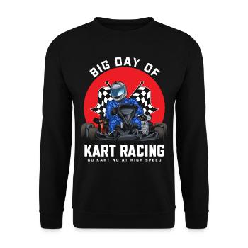 Kart-Rennen Go-Kart-Rennfahrer Gokart-Rennbahn-Ren - Unisex Pullover - Schwarz - Vorne - Alina (178cm) & Michal (187cm)