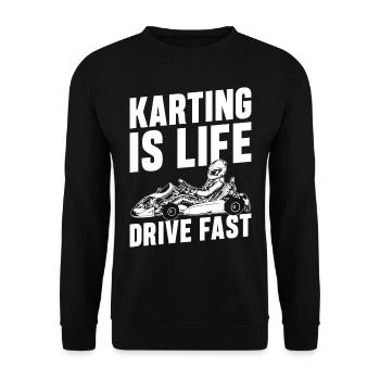 Kart Life Racing Go-Kart Racer Go-Kart Racing - Unisex Sweatshirt - black - Front - Alina (178cm) & Michal (187cm)