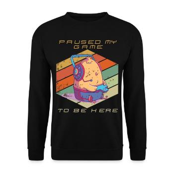 Video Games Gamer Paused My Game Retro Gaming Cons - Unisex Sweatshirt - black - Front - Alina (178cm) & Michal (187cm)