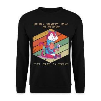 Gamer a mis en pause mon jeu Jeux vidéo Retro Gaming Funn - Sweat-shirt Unisexe - noir - Devant - Alina (178cm) & Michal (187cm)