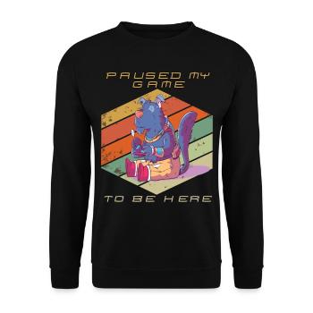 Video Games Paused My Game Retro Gaming Funny Game - Unisex Sweatshirt - black - Front - Alina (178cm) & Michal (187cm)