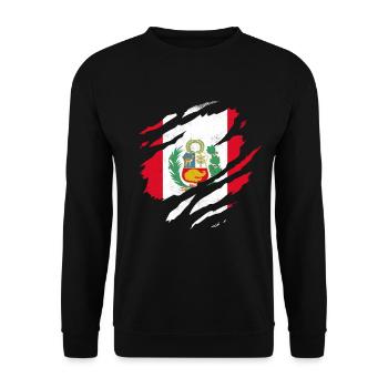 PERUVIAN FLAG PERÚ PIRUW SOUTH AMERICA PERU - Unisex Sweatshirt - black - Front - Alina (178cm) & Michal (187cm)