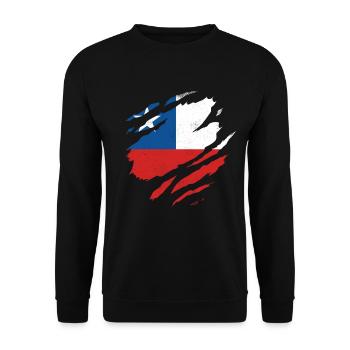 CHILENISCHE FLAGGE SÜDAMERIKA CHILE - Unisex Pullover - Schwarz - Vorne - Alina (178cm) & Michal (187cm)