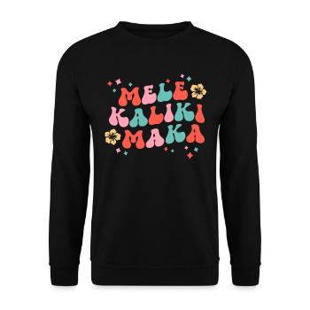 Retro Mele Kalikimaka Christmas In Hawaii - Unisex Sweatshirt - black - Front - Alina (178cm) & Michal (187cm)