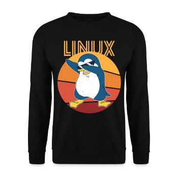 Linux Admin Cool Penguin Nerd Informatics - Sweat-shirt Unisexe - noir - Devant - Alina (178cm) & Michal (187cm)