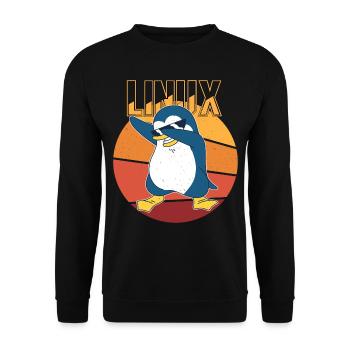 Linux Root Admin Cool Penguin Informatics Nerd - Sweat-shirt Unisexe - noir - Devant - Alina (178cm) & Michal (187cm)