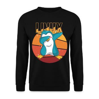 Geek Linux Root Party Penguin Nerd Programmer Comp - Unisex Pullover - Schwarz - Vorne - Alina (178cm) & Michal (187cm)