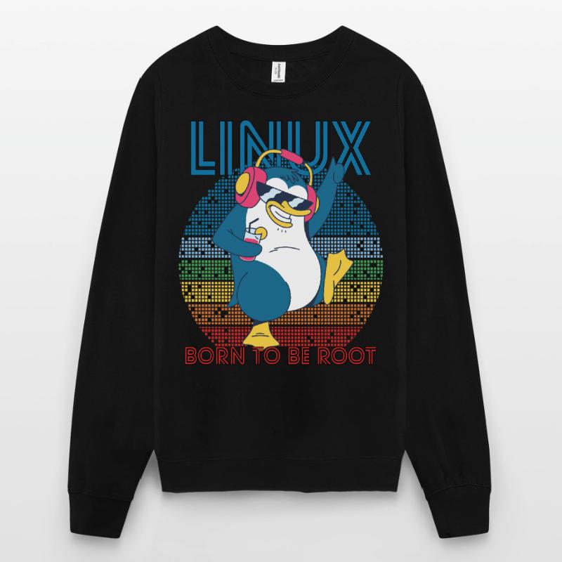 Root Party Penguin Retro Linux Cool Nerd Programmes Sweat-shirt Unisexe